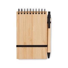 Carnet de notes A6 en bambou avec stylo Sonoras