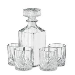 Set whisky de 4 pièces en verre élégant Gioza