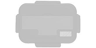 Lunch box avec couverts en plastique PP Makyra - impression avant coté gauche