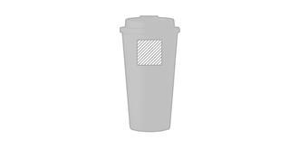 Gobelet double paroi en polypropylène Pimer - Impression arrière en haut