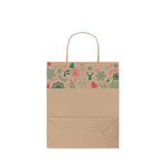 OBG PUB - Sac shopping en papier naturel avec soufflet Smalo