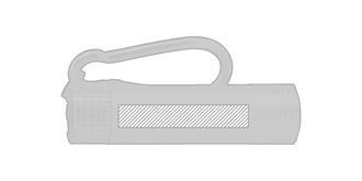 Porte-clés en aluminium avec lampe LED Liher - Impression Gauche