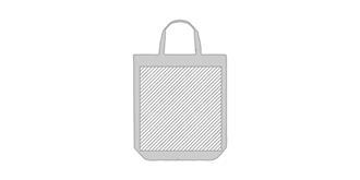 Sac shopping pliable en coton anse courte Foley - Marquage Verso