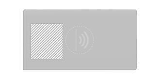 Powerbank sans fil 8000 mAh en plastique Vigora - impression en haut à gauche