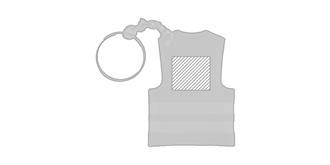 Porte-clés gilet de sécurité en PVC Cycard - Marquage Recto