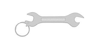 Porte-clés en métal avec décapsuleur Wenky - Marquage Recto