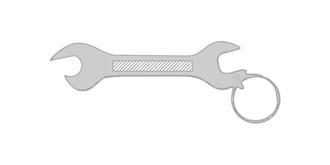 Porte-clés en métal avec décapsuleur Wenky - Marquage Verso