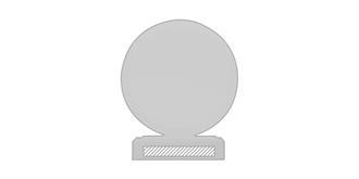 Plaque trophée de forme arrondie en verre Keram - Impression avant en bas