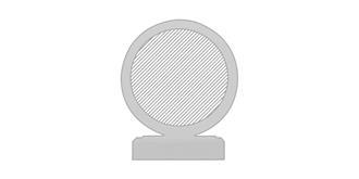 Plaque trophée de forme arrondie en verre Keram - Marquage Recto