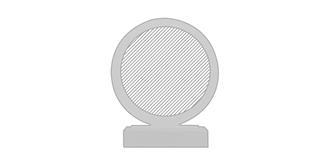 Plaque trophée de forme arrondie en verre Keram - Marquage Verso