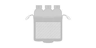 Bouteille en verre de 750ml avec housse Utura - Marquage autour