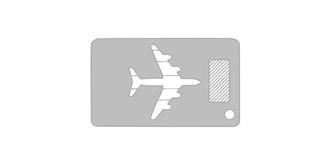 Etiquette à bagage en aluminium Flyter - impression en bas à droite