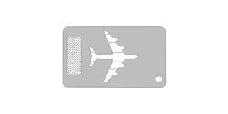 Etiquette à bagage en aluminium Flyter - impression en bas à gauche