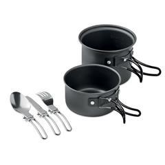 Casseroles camping et couverts en acier Porae