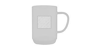 Tasse en verre 400 ml avec base en liège Lisoky - Impression Gauche