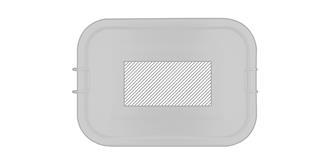 Boîte à lunch en acier inox de 1200 ml Bouchan - impression sur couvercle