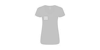 T-shirt femme col V de couleur Yconix - Marquage poitrine droite