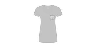 T-shirt femme col V de couleur Yconix - Marquage poitrine gauche