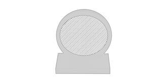 Plaque trophée en verre épais forme arrondi Owyn - Marquage Recto