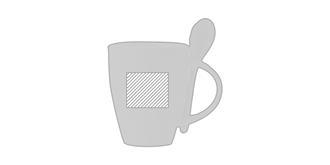 Tasse de 300 ml en céramique avec cuillère Samay - Impression Droite