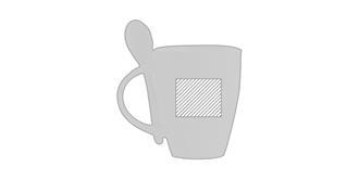 Tasse de 300 ml en céramique avec cuillère Samay - Impression Gauche