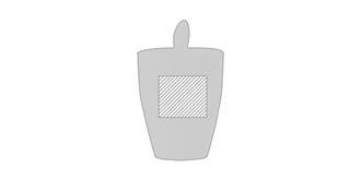 Tasse de 300 ml en céramique avec cuillère Samay - Marquage Recto