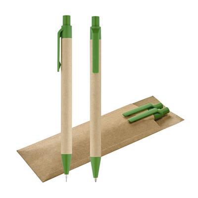 Set stylo à bille porte-mine tawa Vert