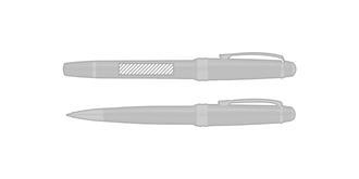 Parure de stylo à bille et de stylo roller Tilhy - Impression recto manche stylo roller