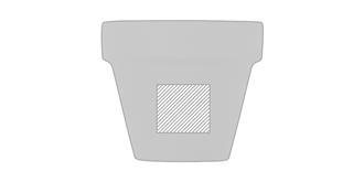 Pot de fleurs de pétunia en terre cuite Solye - Marquage Verso