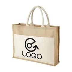 Grand sac a provisions en toile de jute publicitaire Rona OBG PUB