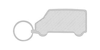 Porte-clés recyclé en forme de minibus Tianka - Marquage Recto