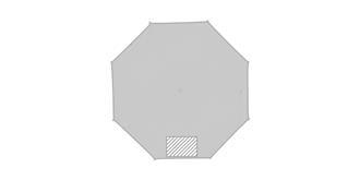 Parapluie en liège de 25 " couleur naturel Mandora - Impression 7ème pan du parapluie