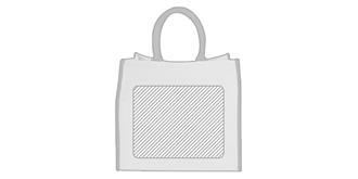 Sac en jute anse renforcée Edna - Marquage Recto