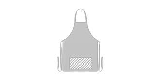 Tablier de cuisine avec poche en coton Merola - Impression avant en bas