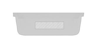 Lunch box en verre avec couvercle en bambou Jecua - Impression Droite