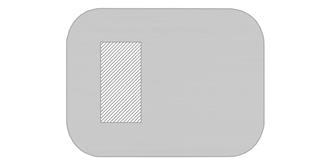 Lunch box en verre avec couvercle en bambou Jecua - impression en haut à gauche