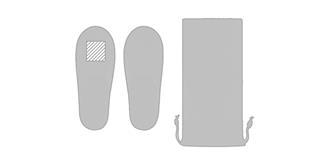 Paire de pantoufles & pochette en polyest Flippios - Impression Gauche