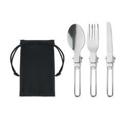 OBG PUB - Set de 3 couverts de camping avec pochette Stapier