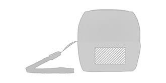 Haut-parleur sans fil bimatière avec lanière Cleva - Impression avant en bas