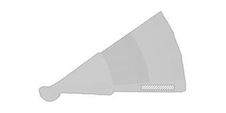 Éventail en bois arc-en-ciel en polyester Bionsha - Impression avant en bas