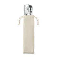 OBG PUB - Couverts en acier inoxydable avec pochette Cuset