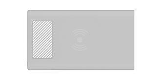 Power-bank sans fil en aluminium Xuora - impression en haut à gauche