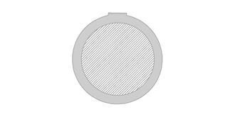 Double miroir de poche rond en plastique PU Geyra - Impression Bas