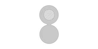 Double miroir de poche rond en plastique PU Geyra - Marquage Recto