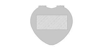 Miroir en forme de cœur en plastique PU Guero - Impression Bas