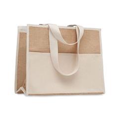 OBG PUB - Sac shopping avec soufflet en toile et jute Cangen