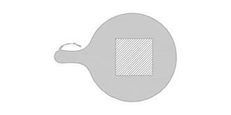 Planche à découper avec poignée forme rond Seves - impression sur le 2ème article