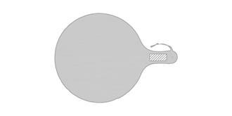 Planche à découper avec poignée forme rond Seves - Impression sur poignée