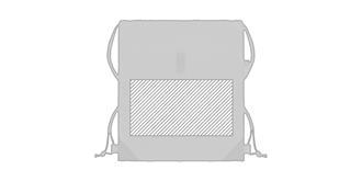 Sac à cordon en coton recyclé Pandero - Impression avant en bas