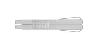 Stylo à bille en métal avec boîte en liège Qureos - Impression autour du manche stylo roller